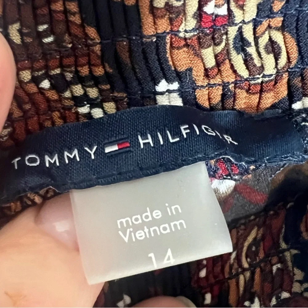 Tommy Hilfinger Paisley Print Mock Neck Swing Dress Long Sleeve Sz 14 - Picture 10 of 11